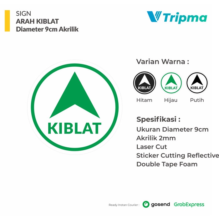 

BERGARANSI Sign Arah Kiblat Akrilik