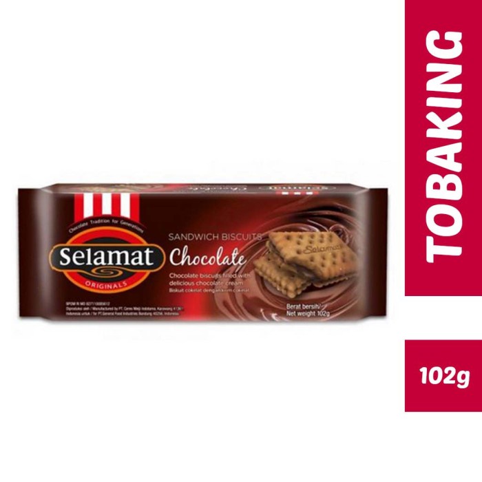 

JTTOP" SELAMAT BISCUIT CHOCOLATE 102GR SLAMAT SANDWICH COKLAT BISKUIT SELAMAT