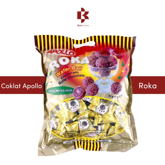

Coklat Roka Apollo Wafer Ball isi 70 pcs Cookies Food Snack Bola Biskuit Manis Chocolate
