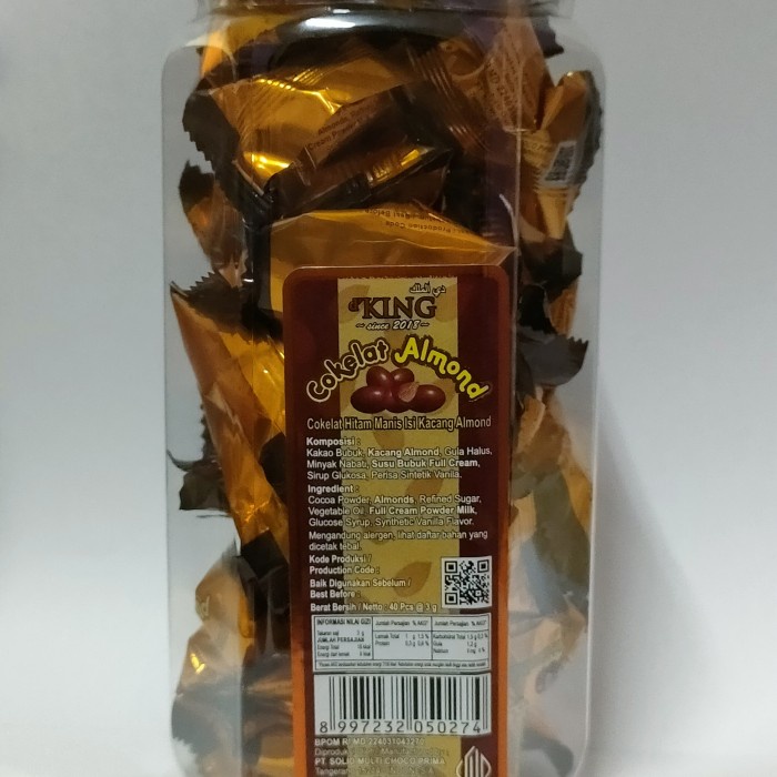 

JTTOP" 1 TOPLES COKLAT ALMOND D' KING
