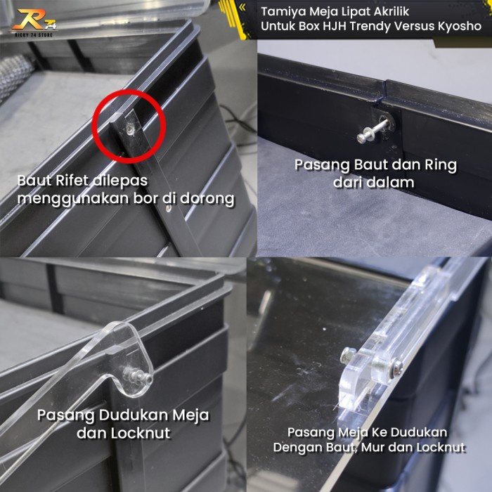 

TERJAMIN Tamiya Meja Lipat Akrilik HJH Trendy Versus Kyosho Tamiya Mini 4WD Box