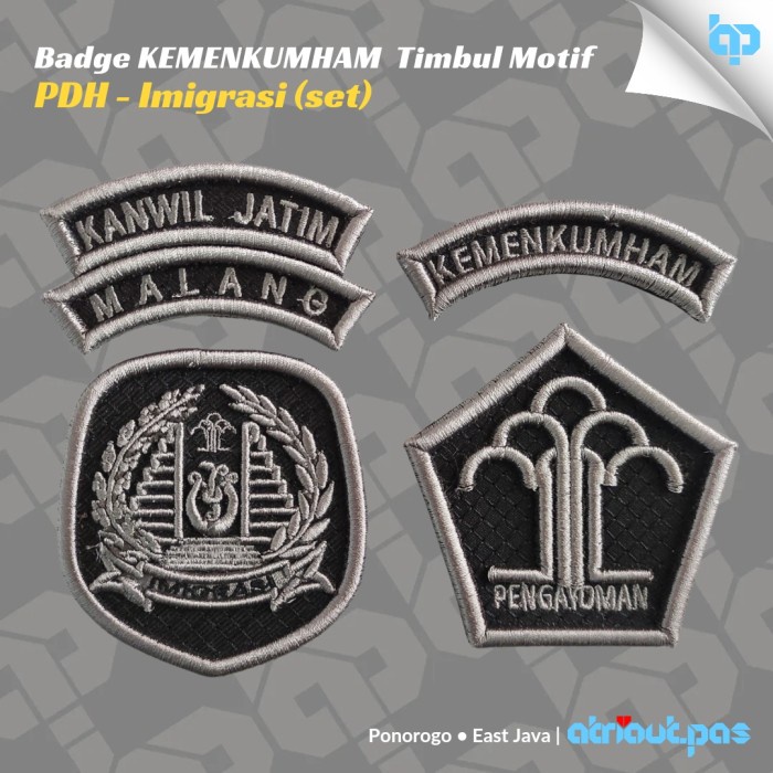 JTTOP" BADGE TIMBUL PDH KEMENKUMHAM