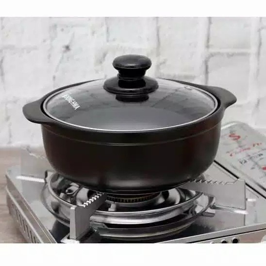 Dolsot Bowl Mangkuk Anti Panas Mangkok Kompor Korea Tutup Ttukbaegi