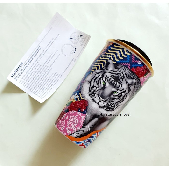 Starbucks Tumbler Mug DW Double Wall Ceramic Tristan Eaton Tiger