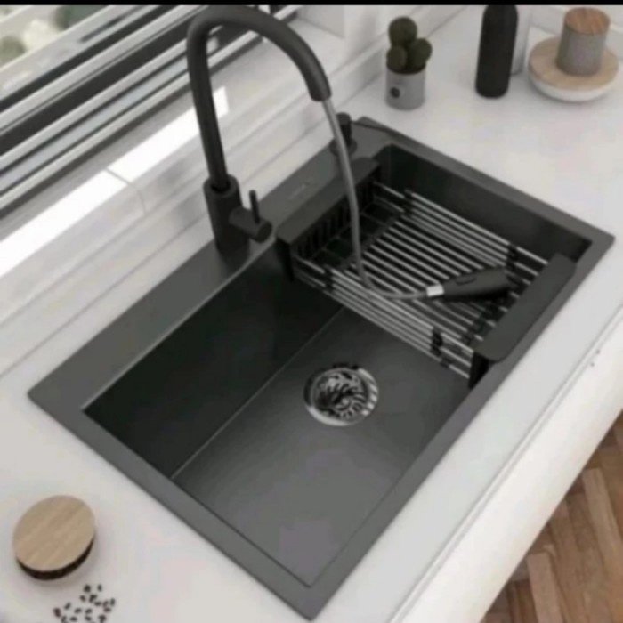 SINK / Bak Cuci Piring LOONGINC Uk. 8050 HITAM / BLACK