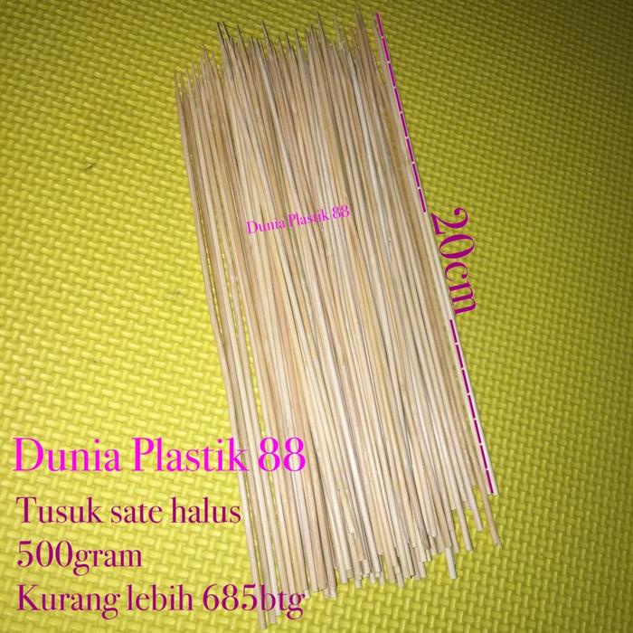 500Gram /-+ 685Btg 20Cm Tusuk Sate Halus Kiloan Bambo Bamboo Bambu Skewer Ayam Sapi Bakso