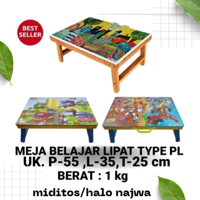 MEJA LIPAT KOPER ANAK MOTIF KARAKTER Furniture meja belajar anak lipat Kayu Plastik *