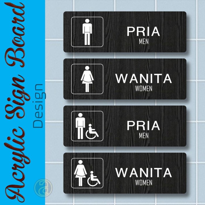 

BERKUALITAS Papan Rambu Tulisan Toilet Akrilik 10x30 cm - Sign Aesthetic, Tanda Arah Toilet Umum