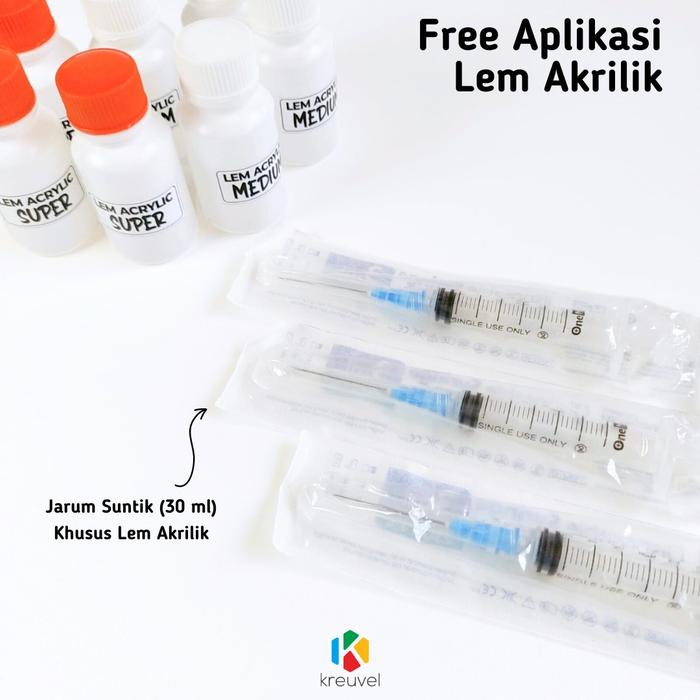 

TERPERCAYA Lem Akrilik Kualitas Medium & Super 30 ml / Lem Acrylic / Lem Bening / Free Suntikan