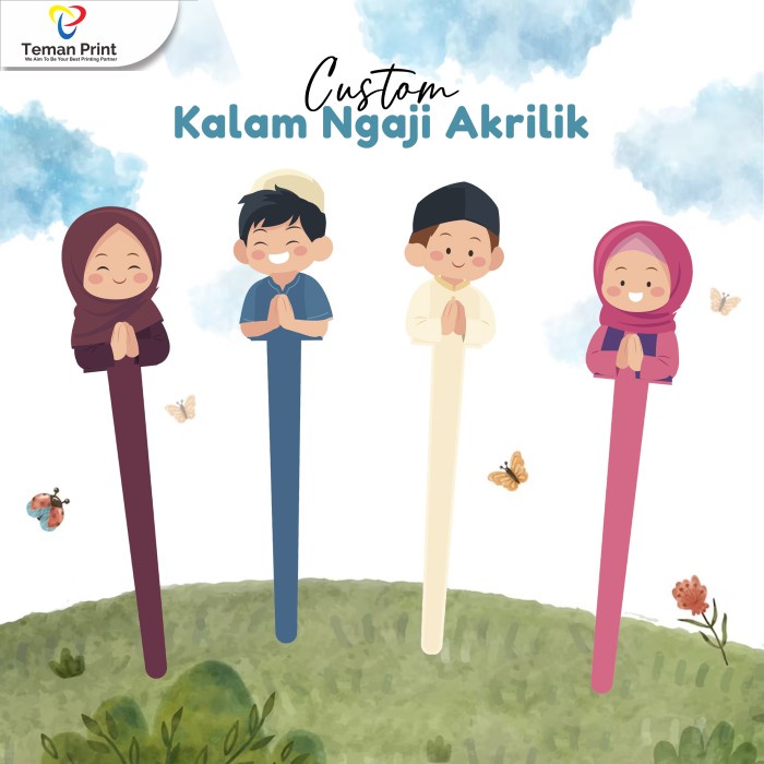 

BERKUALITAS [Teman Print] Kalam Tuding Mengaji Anak Custom Nama Akrilik Print UV