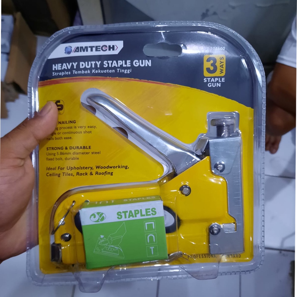 

Stapler Tembak 3in 1 Cekrekan Pengokot / Hekter Gun Tacker Alat Paku Tembak Tangan Manual Staples