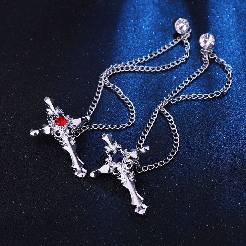 UM1 KIAMA - Lapel Jas Premium Motif Salib Mata Ready warna Marun dan Biru