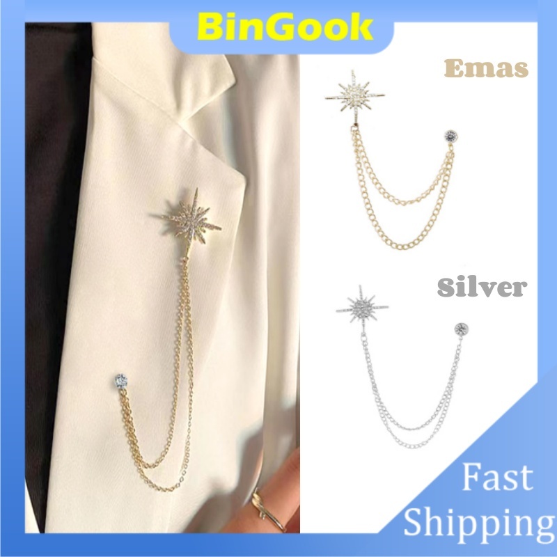 UM1 Bros Rantai jas Rumbai Desain Bintang Snowflake Untuk Pria