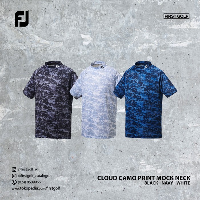 Footjoy Jpss Cloud Camo print mock neck golf shirt