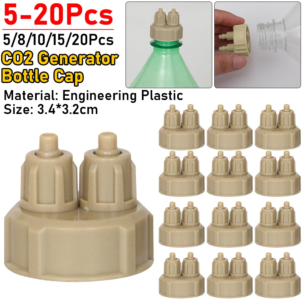 5-20Pcs Aquarium CO2 System Generator Bottle Cap Fish Tank Live Plant DIY Air Diffuser Carbon Dioxid