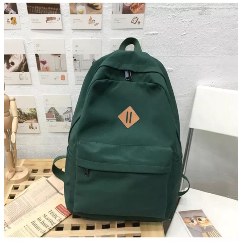 Ransel Polos SD SMP SMK Kuliah Tas Bahu Gaya Korea Pemuda Fashion Wanita Ransel Laptop Tas Sekolah