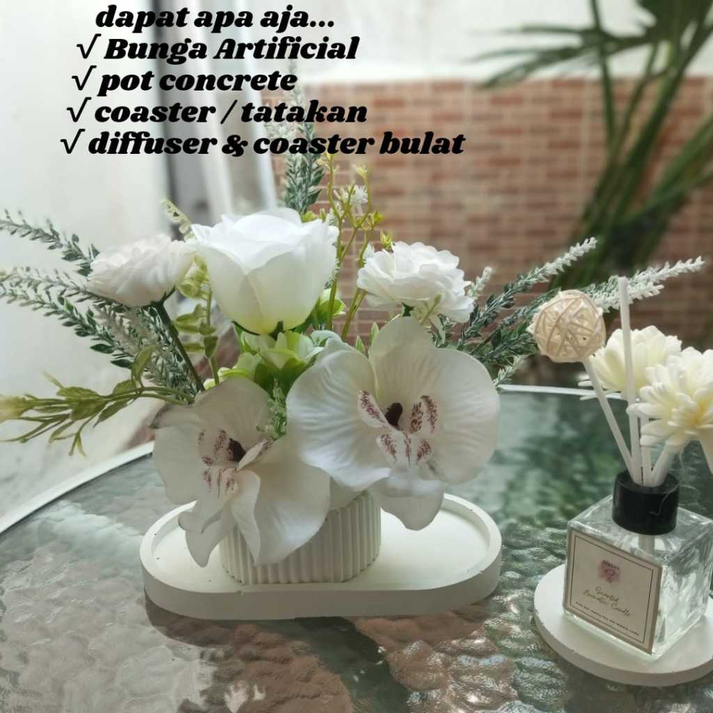 Set Bunga Artficial Mix / Home Dekor Hiasan Meja // Hiasan Sudut Ruang // Hiasan Ruang Tamu //