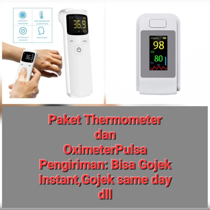 Ready Paket Thermometer Infrared Oximeter Pulse Fingertip Bukan Omron