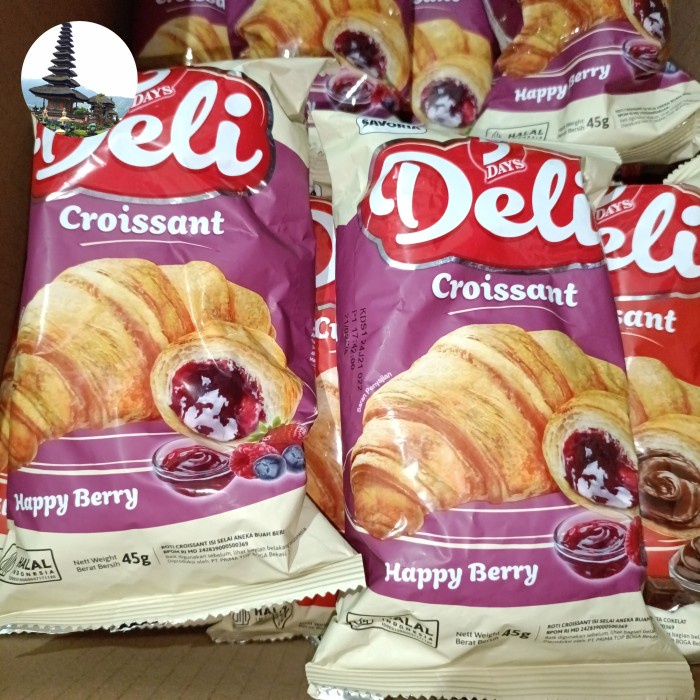

5 Days Croissant Deli 45Gr Roti 1 Karton Isi 20Pcs Bisa Mix Happy Berry Milky Choco
