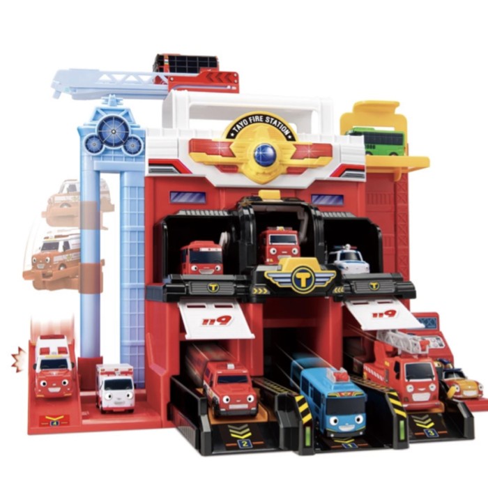 Tayo The Little Bus Tayo Fire Station Action Playset