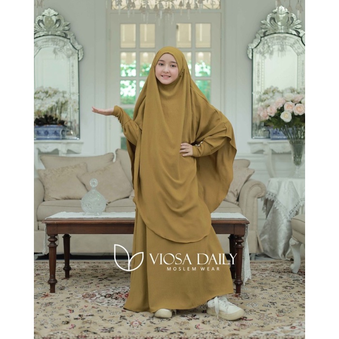 MEDINA KIDS Abaya Anak Perempuan Set Hijab Usia 9 - 12 Tahun