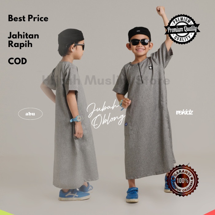 Baju Jubah Gamis Muslim Anak Laki Laki Cowok Bahan Katun Madinah ROSAL