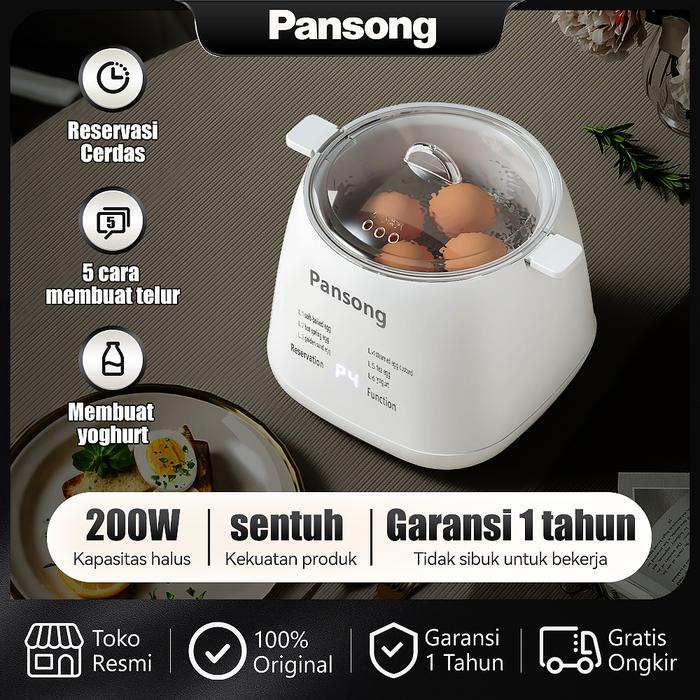 Ready- Pansong Electric Egg Boiler Stainless Steel Plastic Double Layer Electric Egg Boiler 400mL