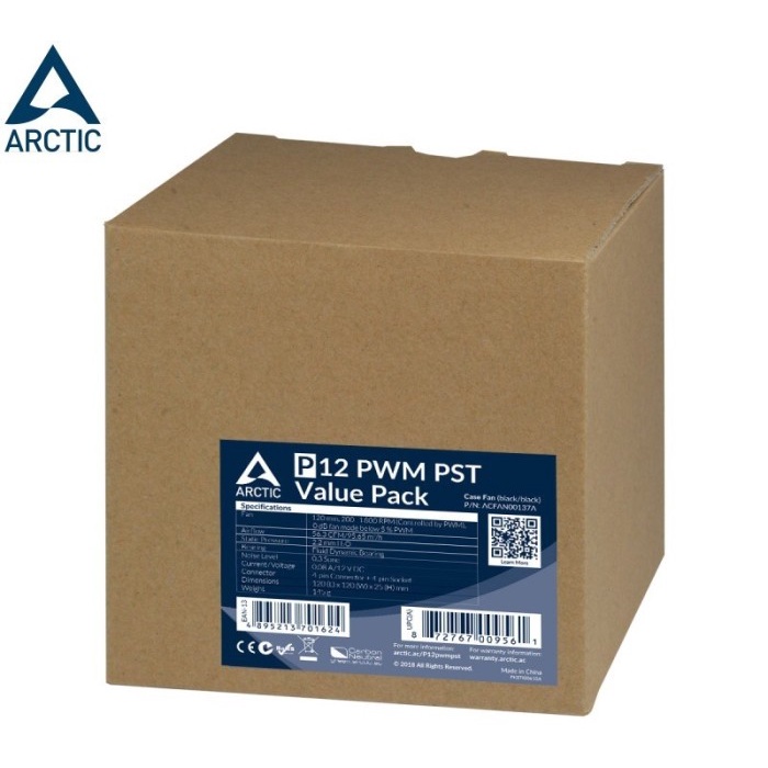 New Arctic P12 Pwm Pst Pack Of 5 Value Pack Pressure-Optimised 120 Mm