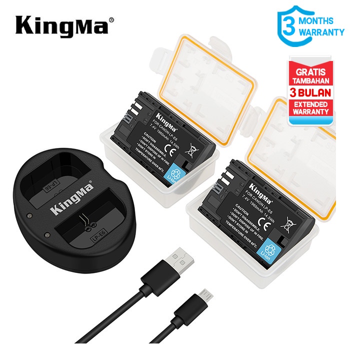 Kingma Kamera - Baterai Kit Kingma Canon Lp-E6 / Lp-E6N 2-Pack Dual Charger - Resmi
