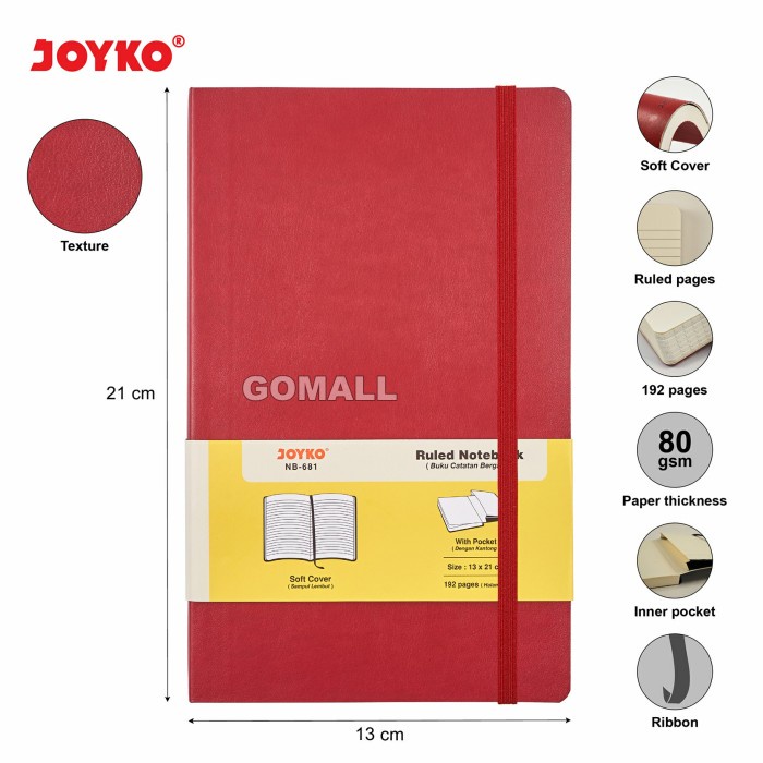 

BARANG TERLARIS Ruled Notebook Diary Agenda Buku Catatan Bergaris Joyko NB-681 192 hal