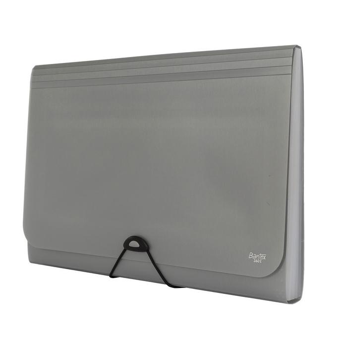 

BARANG TERLARIS Bantex Expanding File With Zipper Pocket Folio Silver 3602 17