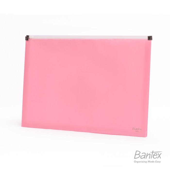 

BARANG TERLARIS 12 Pcs Bantex Map Folder Zipper Envelope Holder F4 Plastik Musky Pink