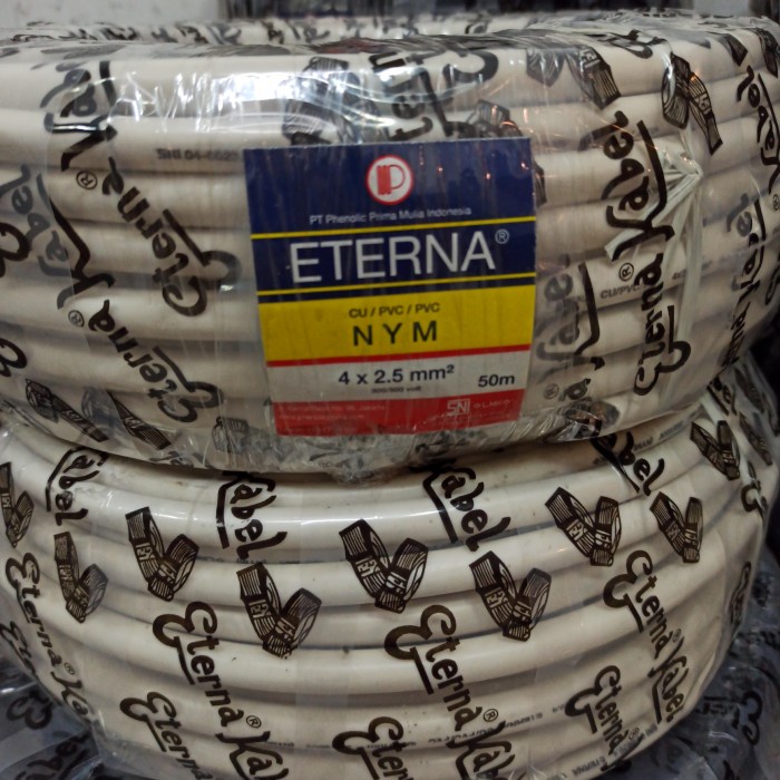 Kabel eterna nym 4x2,5 @50m 4x2.5 putih tunggal kawat