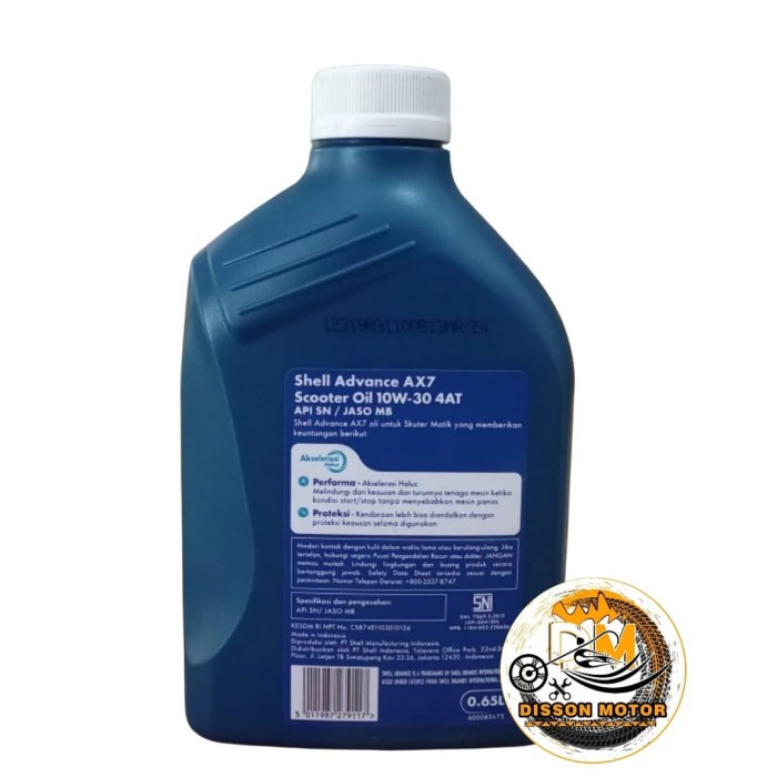 Shell Ax7 10W-30 Matic 650Ml Oli Scoopy Led Genio Beat 2020 Led Shell Oli Motor Matic {Ready High