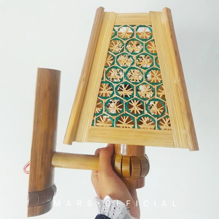New- Lampu Hias Bambu Tempel / Hiasan Lampu Tempel Bambu / Hiasan Lampu Dinding Bambu Unik