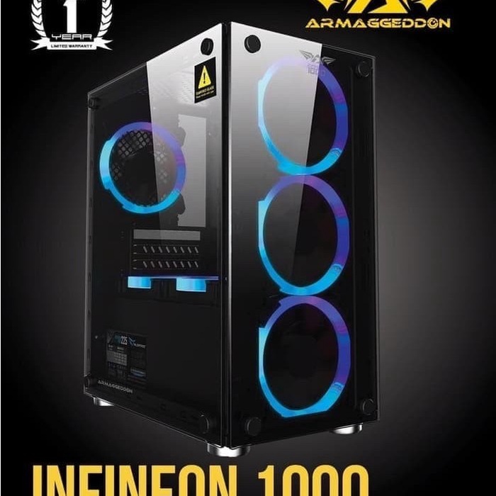 Ready AMAGGEDDON TR1100 CASE CASING PC GAMING - FREE 3 FAN - TANPA PSU