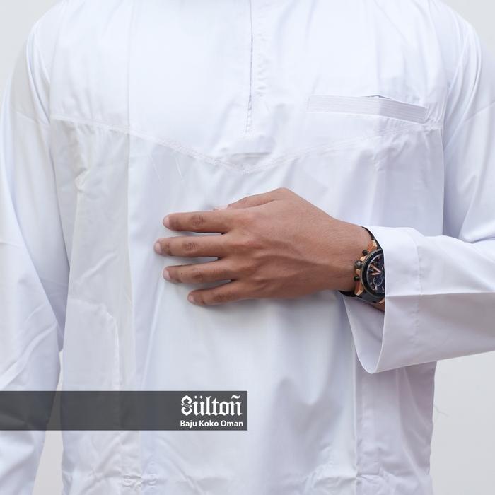 Baju Koko Oman Sulton Lengan Panjang Tanpa Kerah Baju Koko Pria DewasaSantriPria