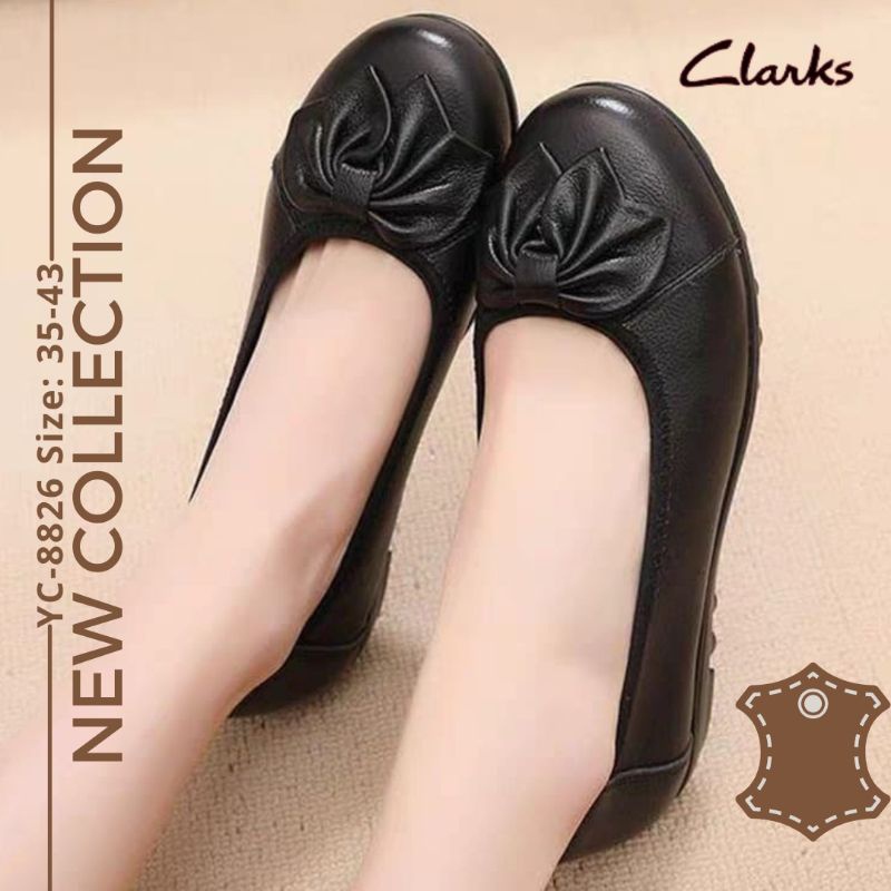Clarks radial ulir daun / Sepatu Clarks kulit domba / sepatu wanita clarks -JaminanMutu