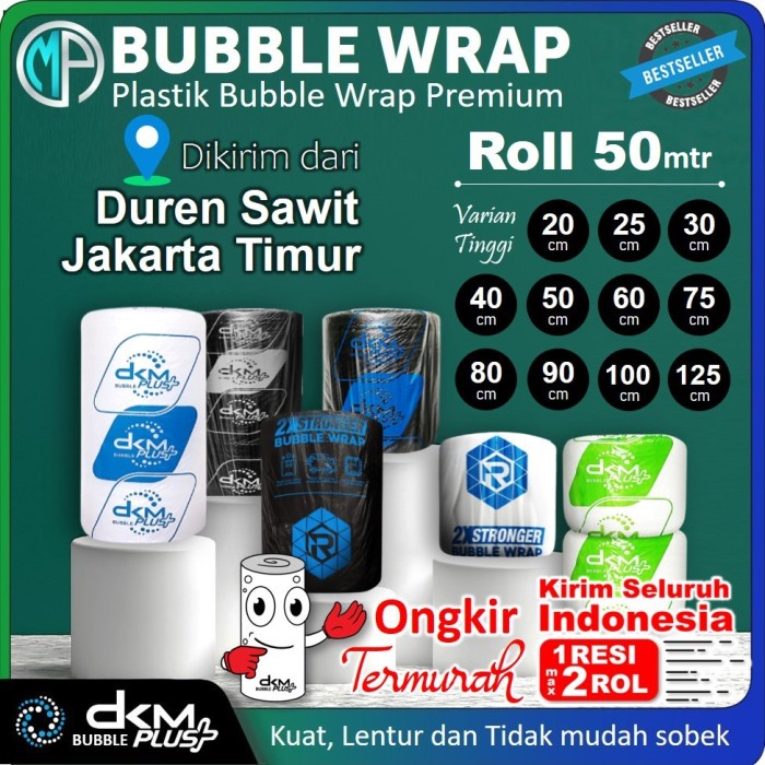 PREMIUM Plastik Bubble Wrap Roll / Potongan 30cm 40cm 60cm Roll Bening / Hitam