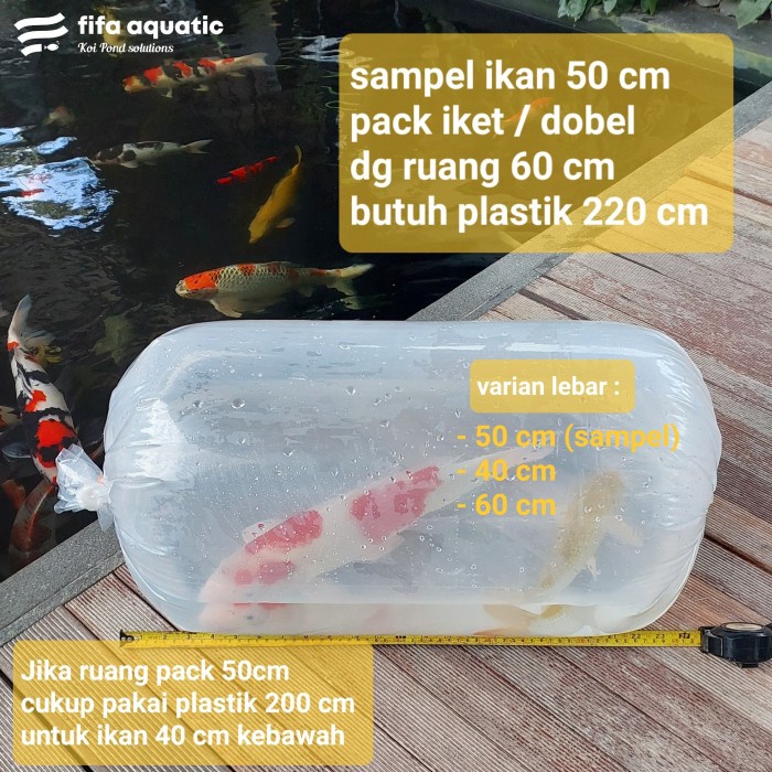 PREMIUM plastik packing ikan PE roll meteran tebal kuat