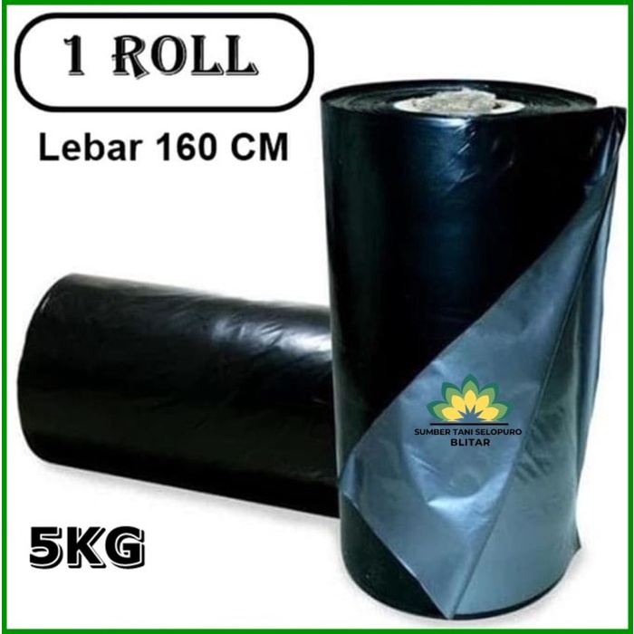 PREMIUM Plastik Mulsa 1 Roll Lebar 160 Cm Plastik Pertanian Hitam Perak
