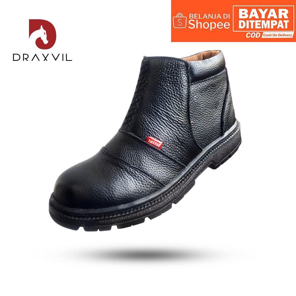 FREE ONGKIR DRAXVIL KULIT SAPI ASLI - SEPATU SAFETY 100% KULIT SAPI ASLI