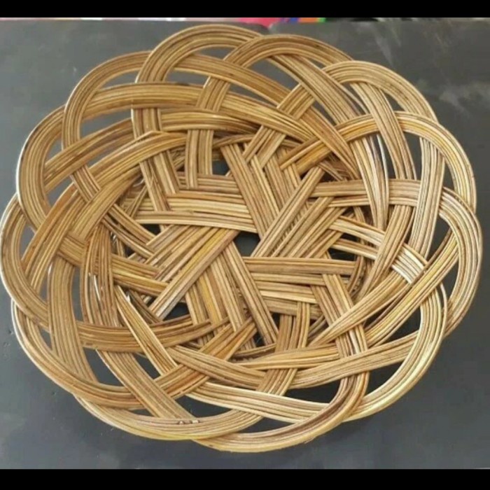 PREMIUM Piring lidi anyam / Rotan / anyaman isi 12pcs ( 1 lusin )