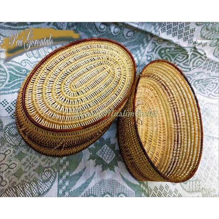 PREMIUM Peci Songkok Rotan Gorontalo Peci/Kopiah/Songkok Rotan Asli Gorontalo. Coklat Muslim