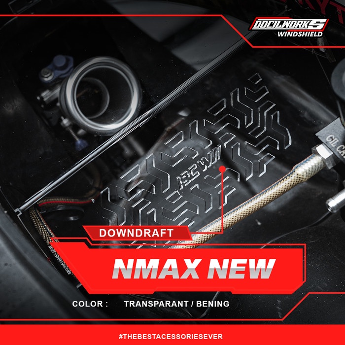 PREMIUM Docilworks - Sekat bagasi downdraft akrilik Cover Downdraft NMAX NEW