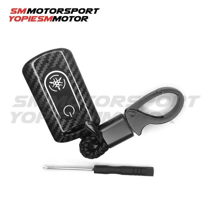 PREMIUM Cover Remote Kunci Smart Key Motor Yamaha NMAX Premium Keyless Carbon