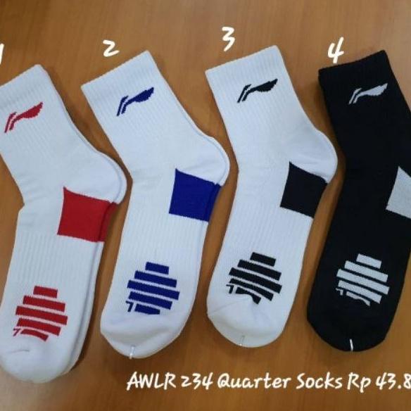PREMIUM Kaos Kaki Lining AWLR234 AWLR 234 Quarter Socks for Badminton Olahraga Original