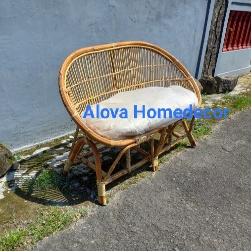 PREMIUM Kursi sofa rotan - kursi panjang bahan rotan - kursi 2 seat rotan