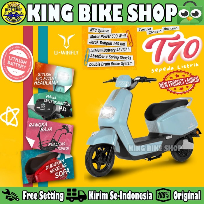 Best seller Sepeda Motor Listrik Uwinfly T70 NEW TERBARU T70 500 Watt Terlaris