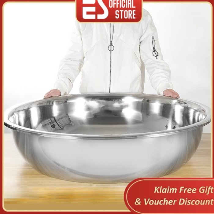 [uds] - ES Baskom JUMBO Stainless Steel Multifungsi Baskom Besar 50-70cm